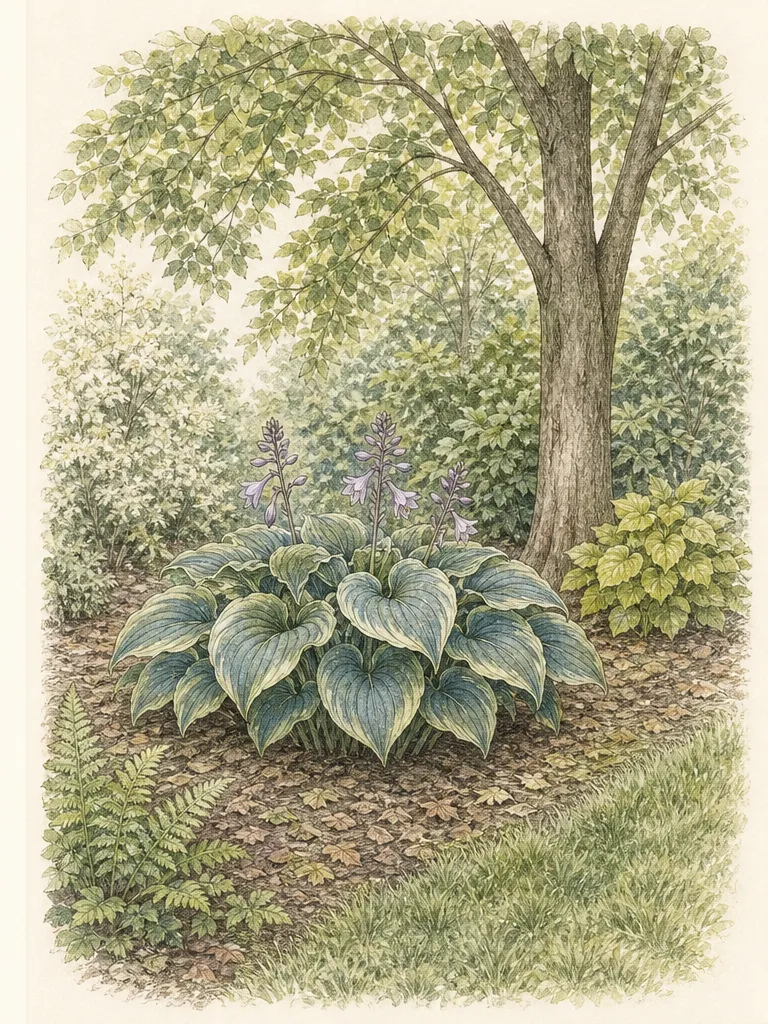 Comparison of green fragrant Hosta plantaginea with blue, gold, variegated, miniature and giant garden hosta forms